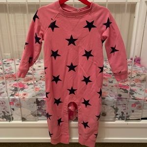 Primary pink and navy star one piece, 12-18mo